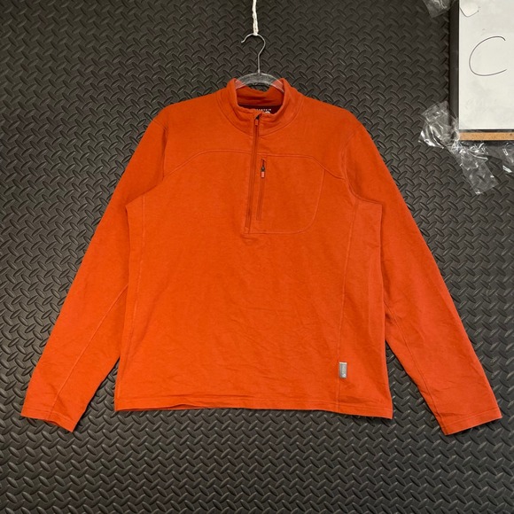 Mountain Hard Wear Dark Orange Quarter Zip Pullover Sweater Men's Size L‎ - Picture 1 of 8